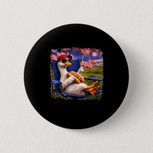 Funny bad day to be a hotdog goose 4th of july men 6 cm round badge