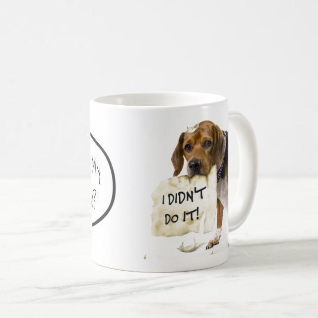 Funny Bad Dog Puppy I Didn't Do It Coffee Mug (Front Right)
