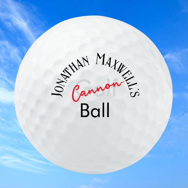Funny Bad Golfer Joke Bold Typography Custom Name Golf Balls (Funny Joke Bad Golf Player Humor Customized Names Golf Ball)
