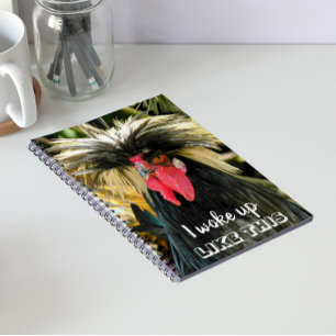 Funny Bad Hair Chicken Photo Meme Notebook