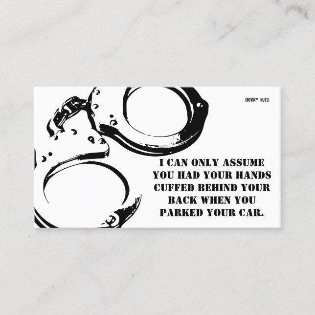Funny Bad Parking Note Business Card (Front)