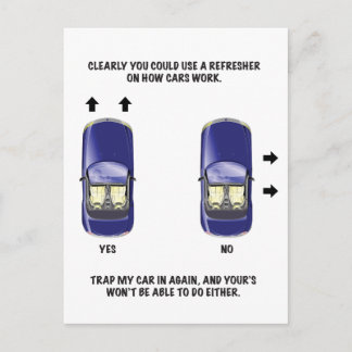 Funny Bad Parking Note Postcard