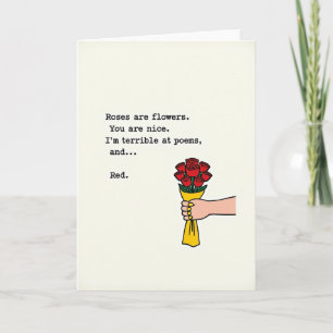Funny Bad Poem Roses Love Card