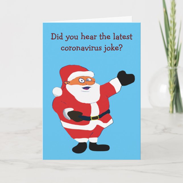 Funny Bad Santa Covid 19 Jokes Humour Classic Valu Holiday Card (Front)