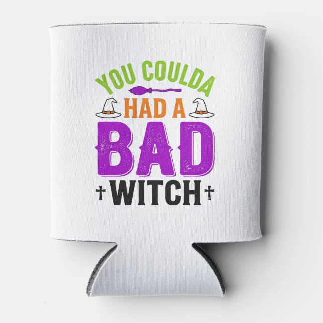Funny Bad Witch Halloween Quote Vector Design_1 Can Cooler (Front)