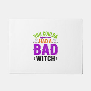 Funny Bad Witch Halloween Quote Vector Design_1 Doormat