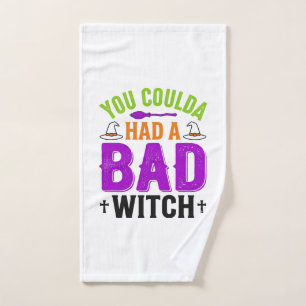 Funny Bad Witch Halloween Quote Vector Design_1 Hand Towel