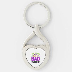 Funny Bad Witch Halloween Quote Vector Design_1 Key Ring