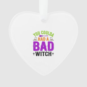 Funny Bad Witch Halloween Quote Vector Design_1 Ornament