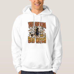 Funny Bad Witch Halloween Vintage Engraving Design Hoodie