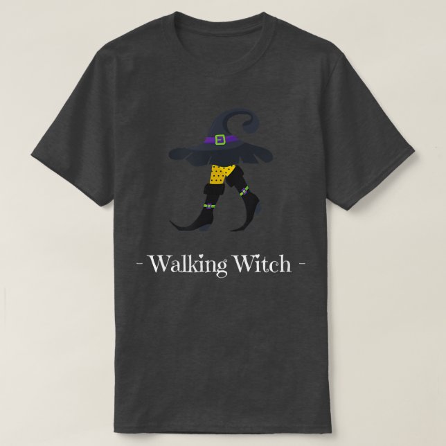 Funny Bad Witches Club Group Walking Witch Hat Bla T-Shirt (Design Front)