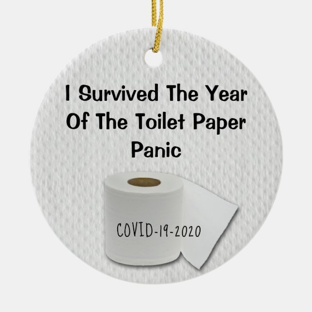 Funny Bad Year Toilet Paper 2020 Christmas Ceramic Tree Decoration (Front)
