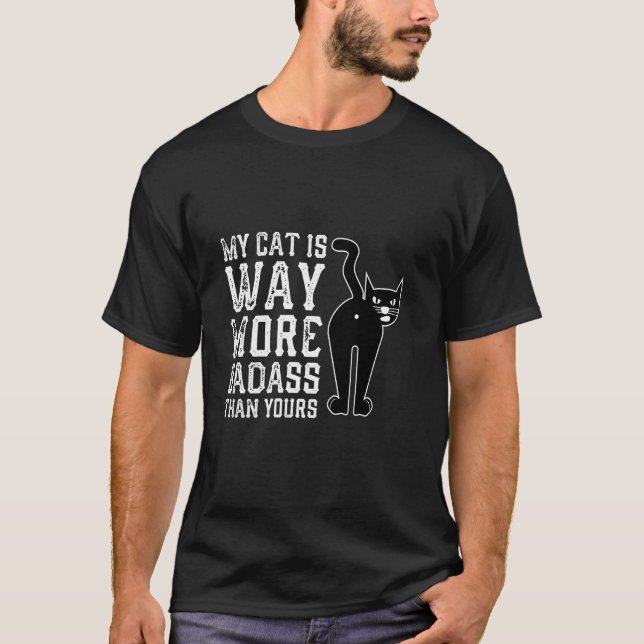Funny Badass Cat Cats T-Shirt (Front)