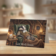 Funny Badger & Cat Get Well Soon | Sick Day Humour