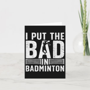 Funny Badminton Art For Men Women Shuttle Sport Pl Card