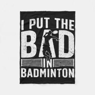 Funny Badminton Art For Men Women Shuttle Sport Pl Fleece Blanket