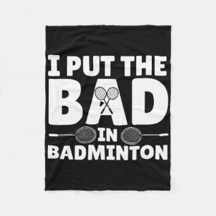 Funny Badminton Art For Men Women Shuttle Sport Pl Fleece Blanket
