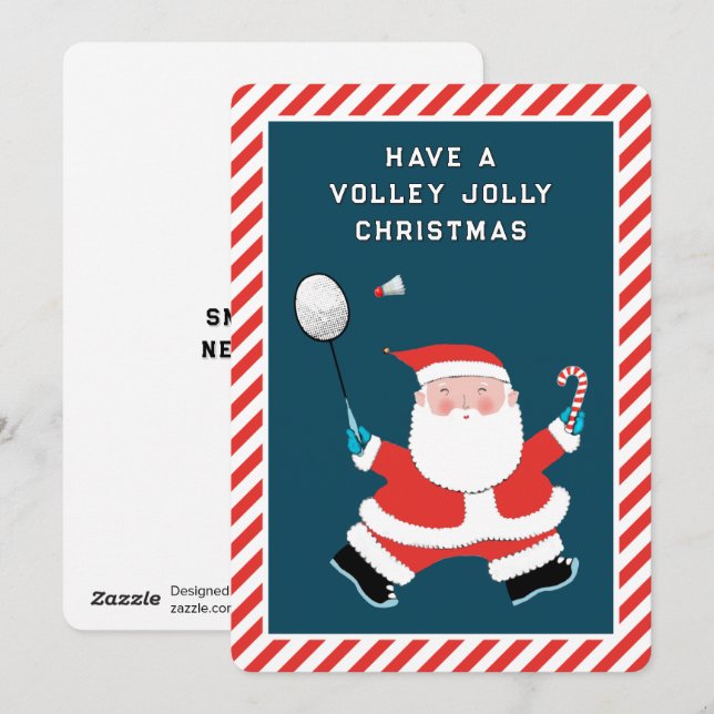 Funny Badminton Christmas Cards (Front/Back)