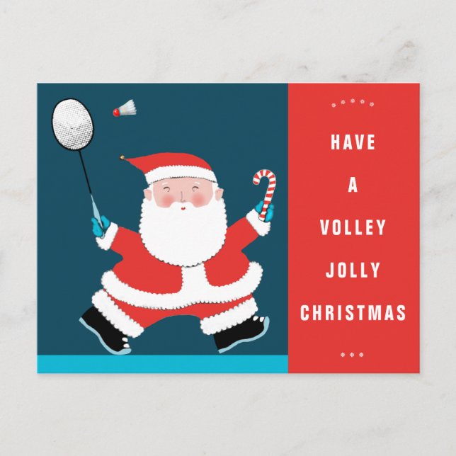 Funny Badminton Christmas Postcards (Front)