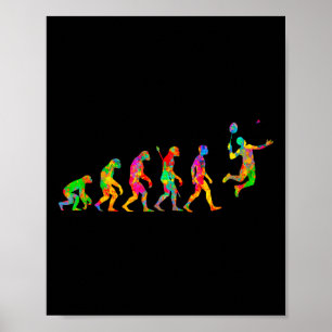 Funny Badminton Colourful For Men Women Ball Sport Poster