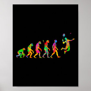 Funny Badminton Colourful For Men Women Ball Sport Poster