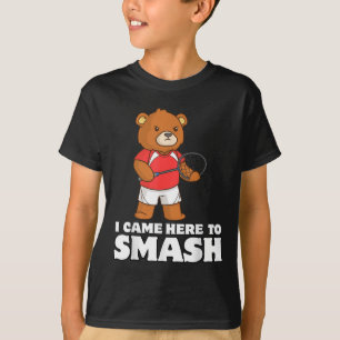Funny Badminton Competitive Bear Player Smasher T-Shirt