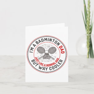 Funny Badminton Dad Shirt Men Badminton Player 2 Card