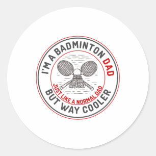 Funny Badminton Dad Shirt Men Badminton Player 2 Classic Round Sticker