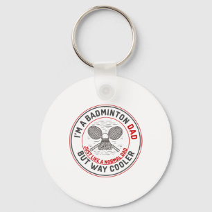 Funny Badminton Dad Shirt Men Badminton Player 2 Key Ring