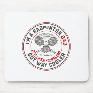 Funny Badminton Dad Shirt Men Badminton Player 2 Mouse Mat