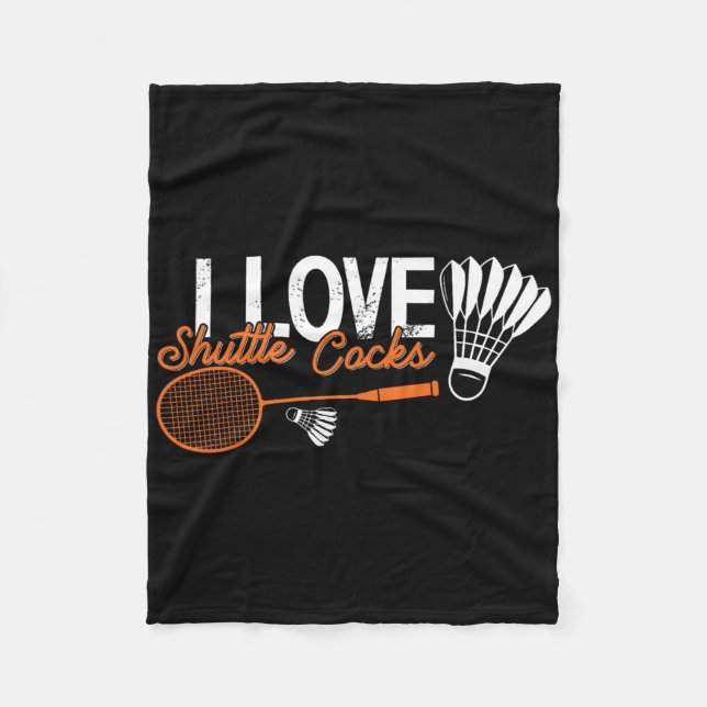 Funny Badminton Humour Smash Shuttle Birdie Sport  Fleece Blanket (Front)