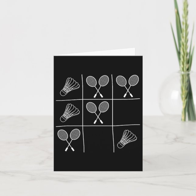 Funny Badminton Joke - Noughts And Crosses Tic-tac Card (Front)