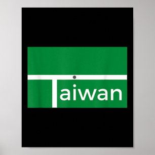 Funny Badminton Match Taiwan New Flag Design Poster