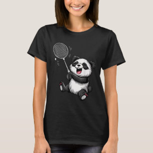 Funny Badminton Panda Badminton Player Shuttle Rac T-Shirt