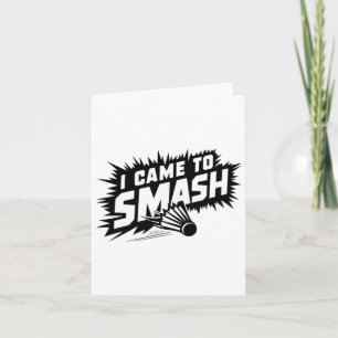 Funny Badminton Player Humour Smash Shuttle  Card