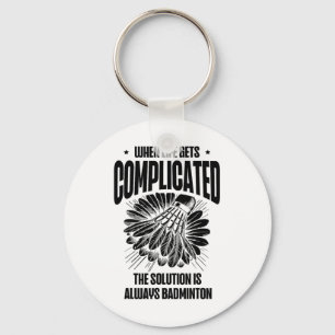 Funny Badminton Player Love Shuttle Design 15 Key Ring