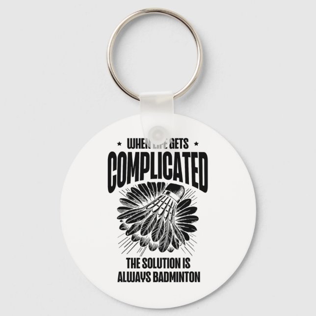 Funny Badminton Player Love Shuttle Design 15  Key Ring (Front)
