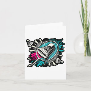 Funny Badminton Player Love Shuttle Design 17 Card