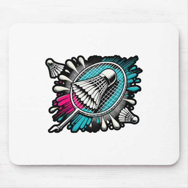 Funny Badminton Player Love Shuttle Design 17  Mouse Mat (Front)