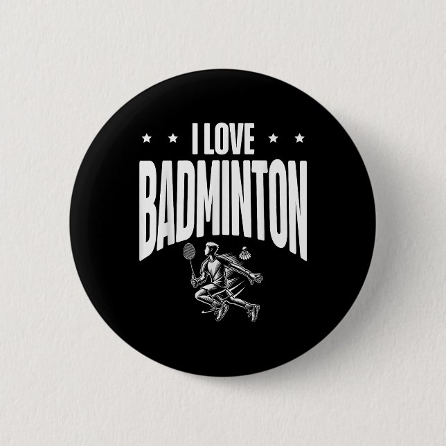 Funny Badminton Player Love Shuttle Design 1  6 Cm Round Badge (Front)