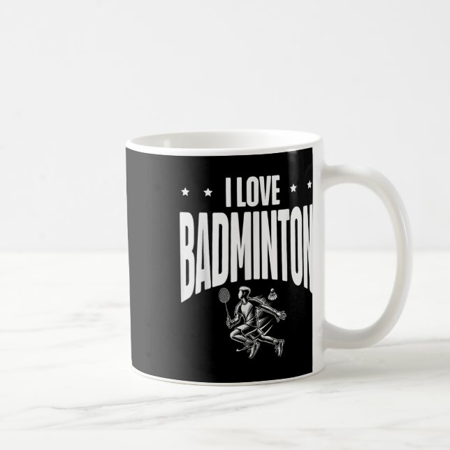 Funny Badminton Player Love Shuttle Design 1  Coffee Mug (Right)