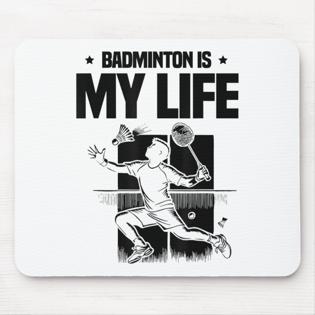 Funny Badminton Player Love Shuttle Design 1  Mouse Mat (Front)