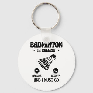 Funny Badminton Player Love Shuttle Design 21 Key Ring