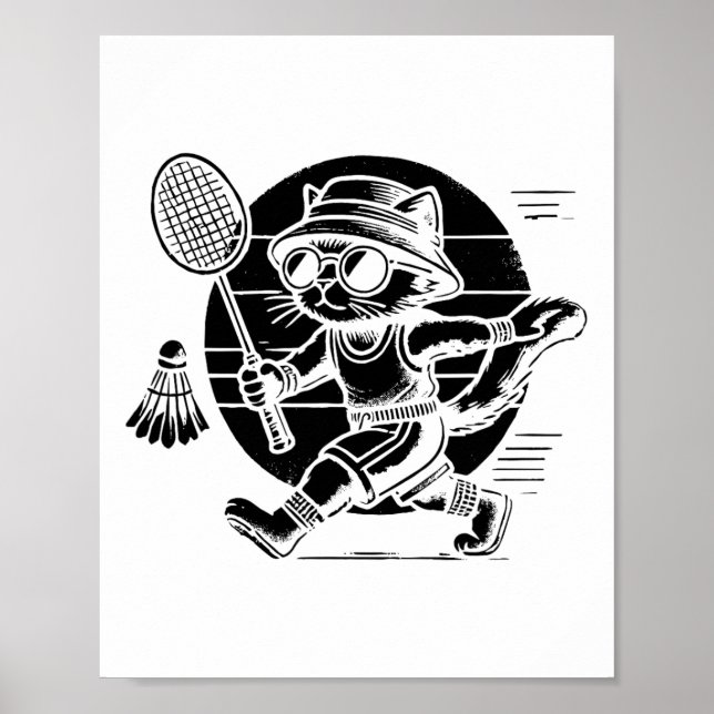Funny Badminton Player Love Shuttle Design 25  Poster (Front)