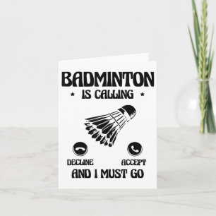 Funny Badminton Player Love Shuttle Design 2 Card
