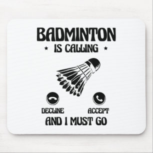 Funny Badminton Player Love Shuttle Design 2 Mouse Mat