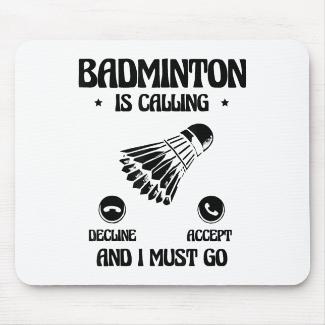 Funny Badminton Player Love Shuttle Design 2  Mouse Mat (Front)