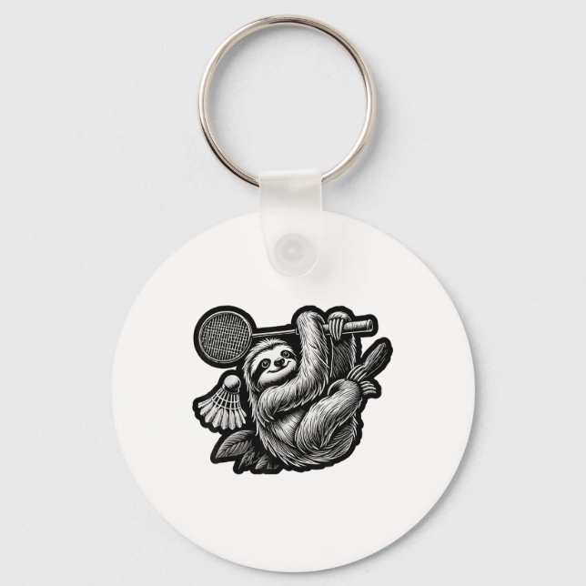 Funny Badminton Player Love Shuttle Design _7  Key Ring (Front)
