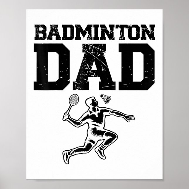 Funny Badminton Player Love Shuttle Design 9  Poster (Front)