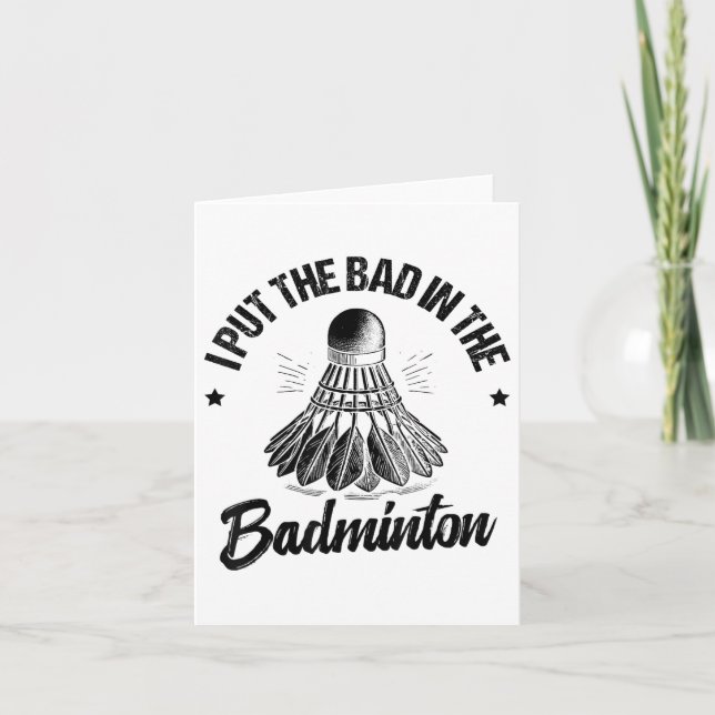 Funny Badminton Player Love Shuttle Design  Card (Front)